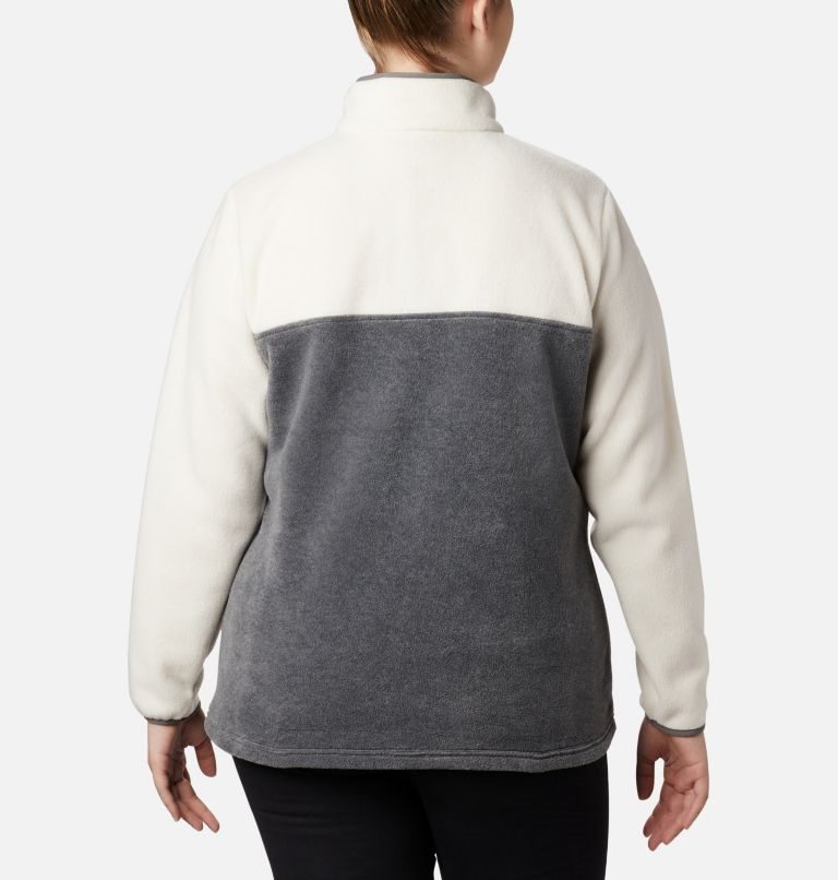 Women's Columbia Benton Springs 1/2 Snap Sweatshirts Cream / Dark Grey | Plus Size CA-C614L